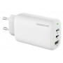 MEDIACOM ALIMENTATORE 65W FAST USB-C CHARGER 2XUSB-C E 1X UBA-A COLORE BIANCO