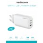 MEDIACOM ALIMENTATORE 65W FAST USB-C CHARGER 2XUSB-C E 1X UBA-A COLORE BIANCO