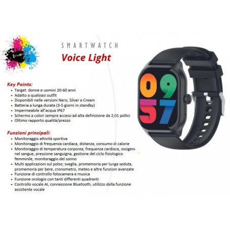 THE ARTISTS SMARTWATCH VOICE LIGHT ART-KM15SB BLACK BLUETOOTH IP67 NERO