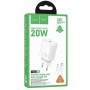 CARICABATTERIA HOCO USB-C QC PD 20W + CAVO USB-C TO LIGHTNING N60 WHITE