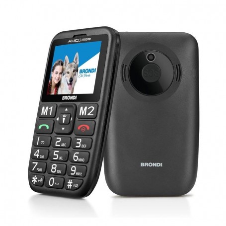 BRONDI AMICOSTILOSO SENIOR DISPLAY 2,4 DUAL SIM TASTO SOS COVER INCLUSA NERO