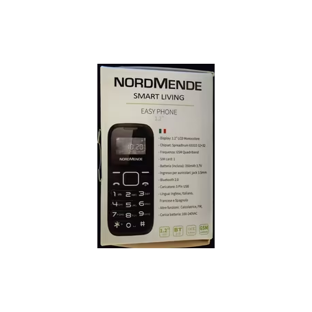NORDMANDE SMART LIVING EASY PHONE 1,2 COLORE NERO PRODOTTO SENZA BATTERIA