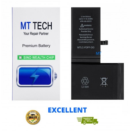 BATTERIA Premium MT TECH Chip Sino Wealth PER APPLE IPHONE 16 PRO MAX - 4685 mAh 4.5V+ Biadesivo