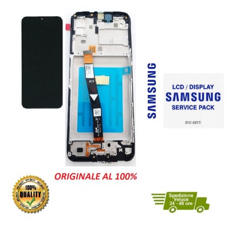 DISPLAY LCD ORIGINALE SAMSUNG A22 5G SM-A226 NERO CON FRAME