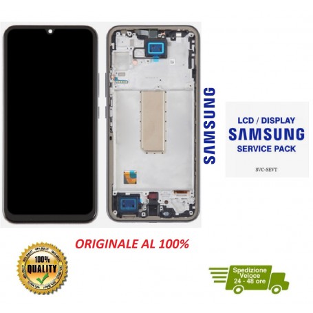 DISPLAY LCD ORIGINALE SAMSUNG A34 5G 2023 SM-A346 SILVER CON FRAME