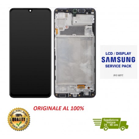 DISPLAY LCD TOUCH ORIGINALE SAMSUNG A22 4G SM-A225 NERO CON FRAME