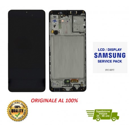 DISPLAY LCD TOUCH ORIGINALE SAMSUNG A31 2020 SM-A315 NERO CON FRAME