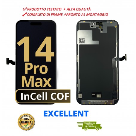 DISPLAY LCD + TOUCH GX COF INCELL HD+ PER APPLE IPHONE 14 PRO MAX + FRAME