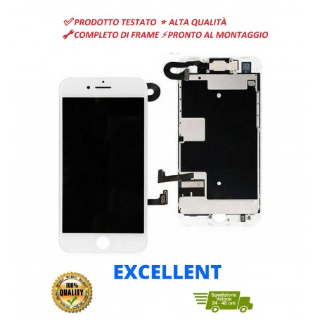 DISPLAY LCD MT TECH TOUCH SCREEN CON BACK PLATE BIANCO PER APPLE IPHONE 8 PLUS