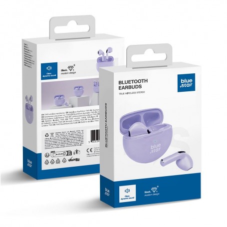 EARBUDS WIRELESS BLUE STAR CIRCLE BEAT TX3 TWS LAVANDER