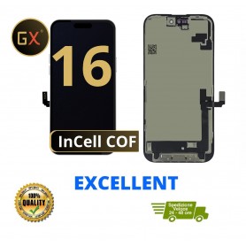DISPLAY LCD + TOUCH SCREEN GX INCELL COF HD+ PER APPLE IPHONE 16 + FRAME