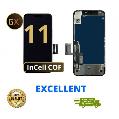 DISPLAY LCD + TOUCH SCREEN GX COF INCELL PER IPHONE 11 HD+ CON FRAME