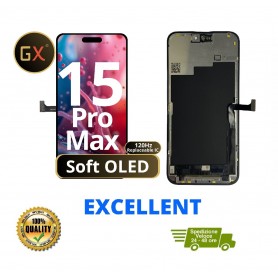 DISPLAY LCD + TOUCH SCREEN GX SOFT OLED FHD 120HZ PER APPLE IPHONE 15 PRO MAX + FRAME