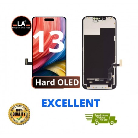 DISPLAY LCD + TOUCH SCREEN LA HARD OLED PER APPLE IPHONE 13 FHD + FRAME