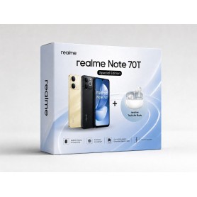 REALME NOTE 70T 4G 4/256GB 6.74" 13MP OBSIDIAN BLACK + TECHLIFE BUDS KIT