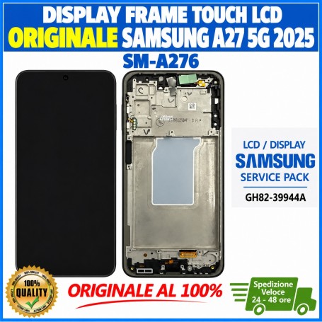 DISPLAY LCD TOUCH ORIGINALE SAMSUNG A27 5G 2025 SM-A276 NERO CON FRAME