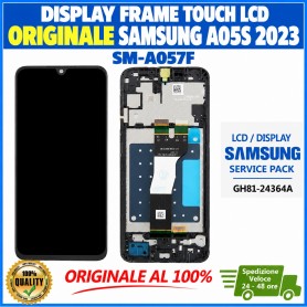 DISPLAY LCD TOUCH ORIGINALE SAMSUNG A05S 2023 SM-A057F NERO CON FRAME