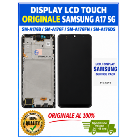 DISPLAY LCD TOUCH ORIGINALE SAMSUNG A17 5G 2025 SM-A176 NERO CON FRAME