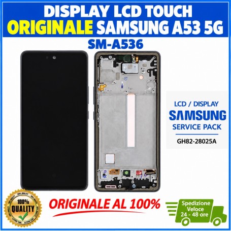 DISPLAY LCD TOUCH ORIGINALE SAMSUNG A53 5G 2022 SM-A536 NERO CON FRAME