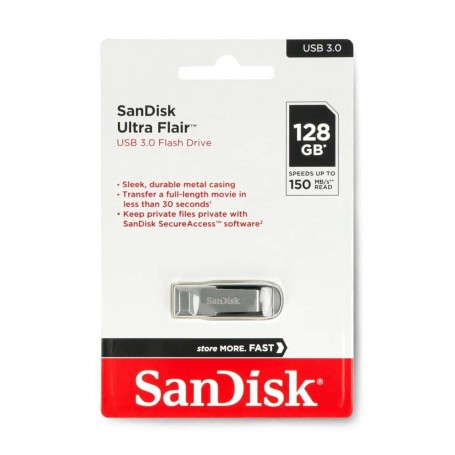 SANDISK ULTRA FLAIR 128GB - 150MB/S PENDRIVE USB 3.0
